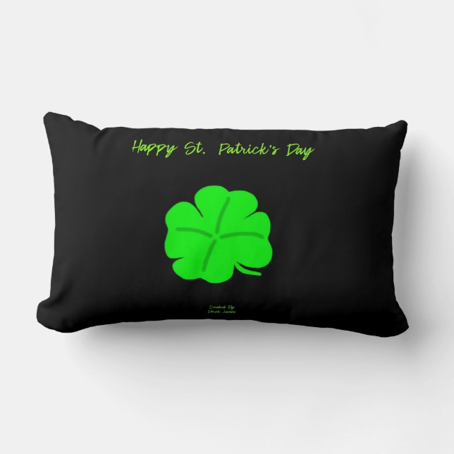 Happy St.  Patrick's Day Lumbar Pillow (Front)