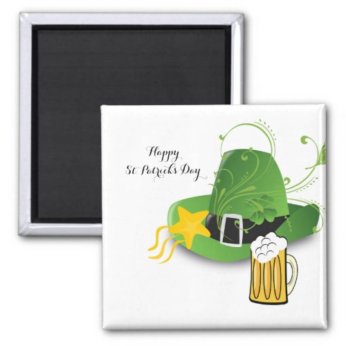Happy St Patricks Day Magnets Hat Beer