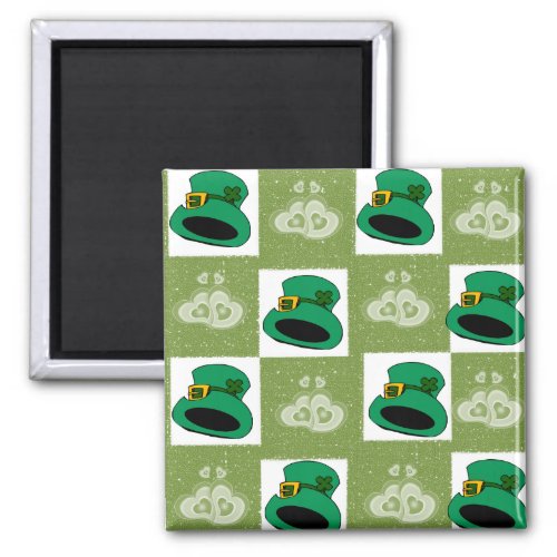 Happy St Patricks Day Magnets Hats Hearts