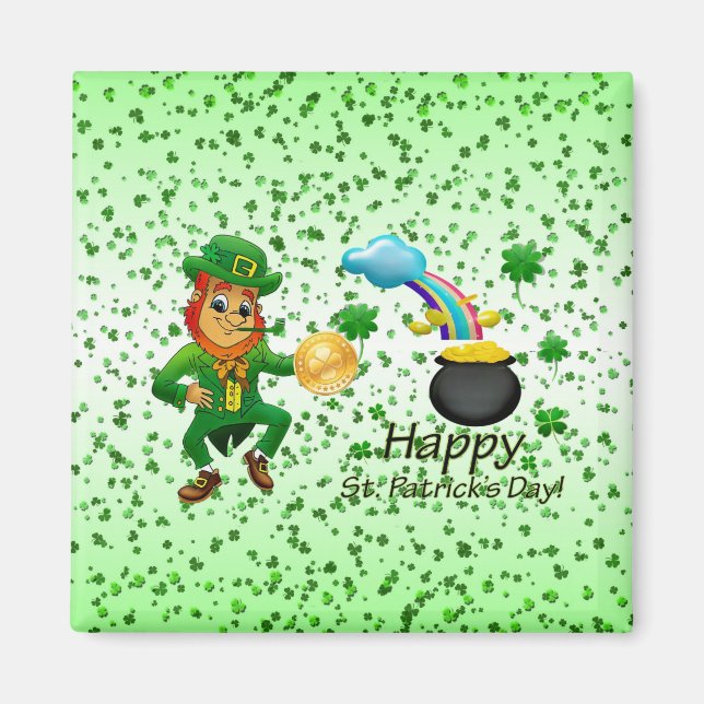 Happy St. Patrick's Day Magnets Rainbow (Front)