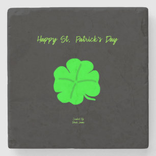Happy St. Patrick's Day Marble Stone Coaster