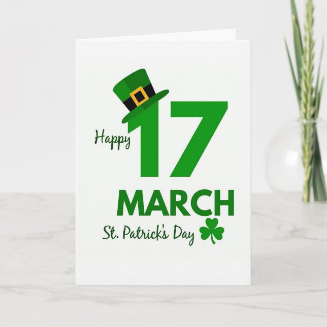 Happy St Patricks Day March Card (Front)