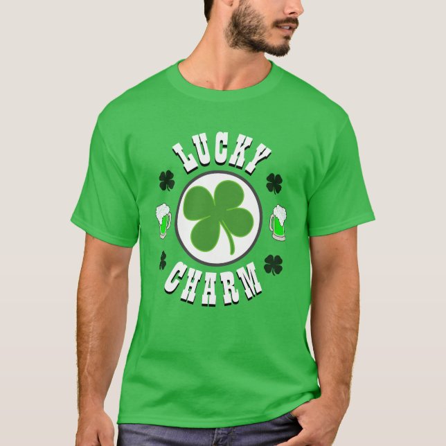 Happy St Patrick's Day Mens Novelty Fashion Lucky T-Shirt (Front)