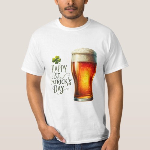 Happy St Patricks Day Mens t_shirt with Beer 