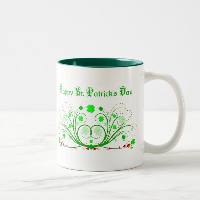 Happy St. Patricks Day Mug - Celtic Scrolls (Right)