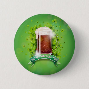 Happy St. Patrick's Day Mug of Beer Button