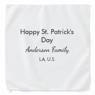 Happy st. Patrick's day name family place simple g Bandana