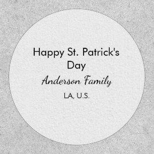 Happy st. Patrick's day name family place simple g Patch