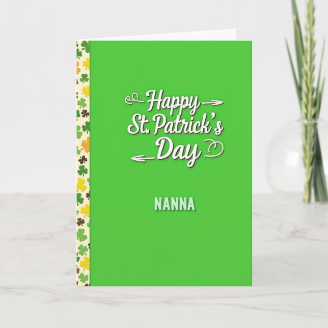 Happy St Patricks Day Nanna Card (Front)