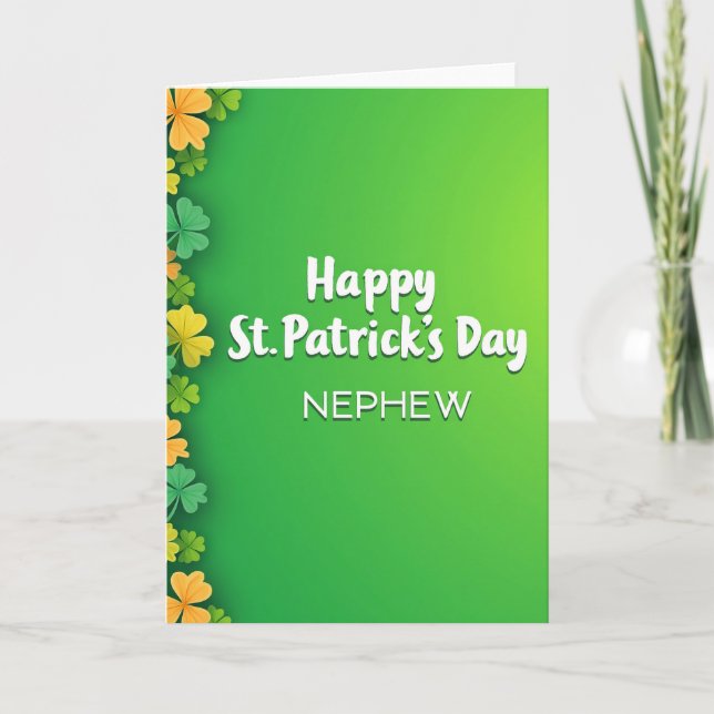 Happy St Patricks Day Nephew Card (Front)