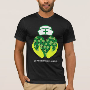 Happy St Patrick's Day Nurse Shamrock Clover T-Shirt