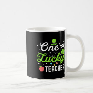Happy St Patricks Day One Lucky Teacher Shamrock W Coffee Mug