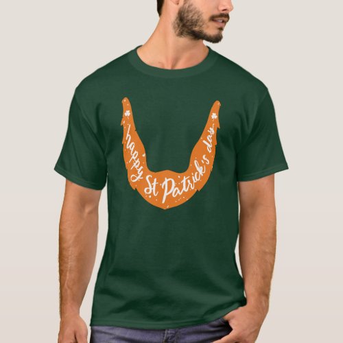 Happy St Patricks Day  Orange Leprechaun Beard T_Shirt