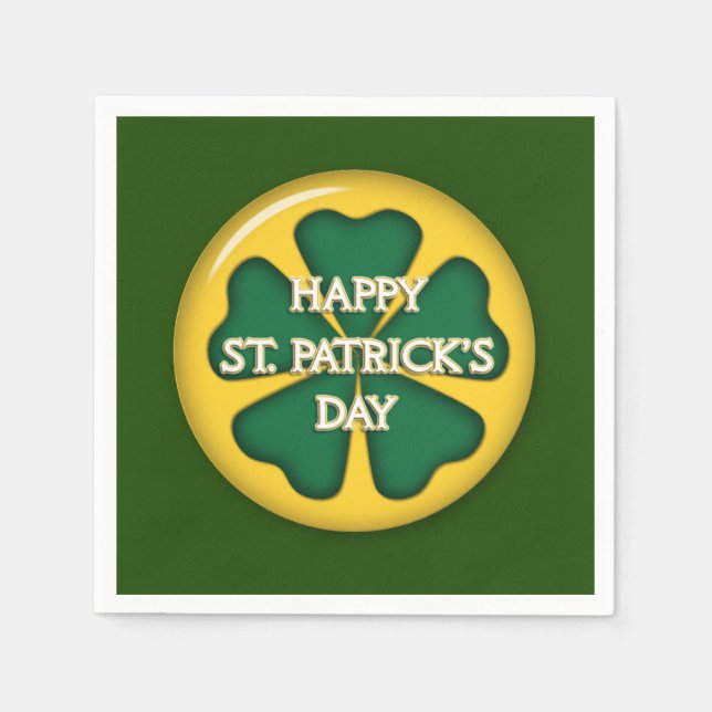 Happy St. Patrick's Day Paper Napkins (Front)