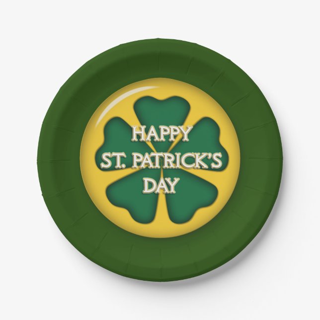 Happy St. Patrick's Day Paper Plates (Front)