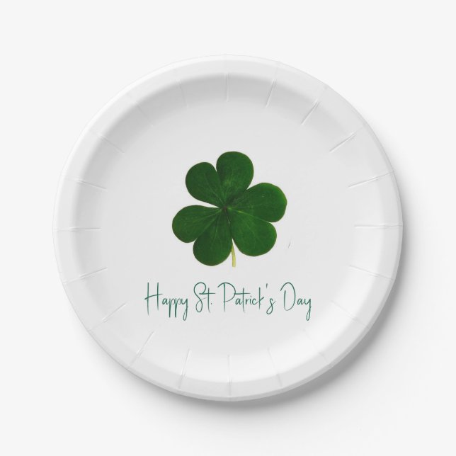 Happy St. Patrick's Day Paper Plates (Front)