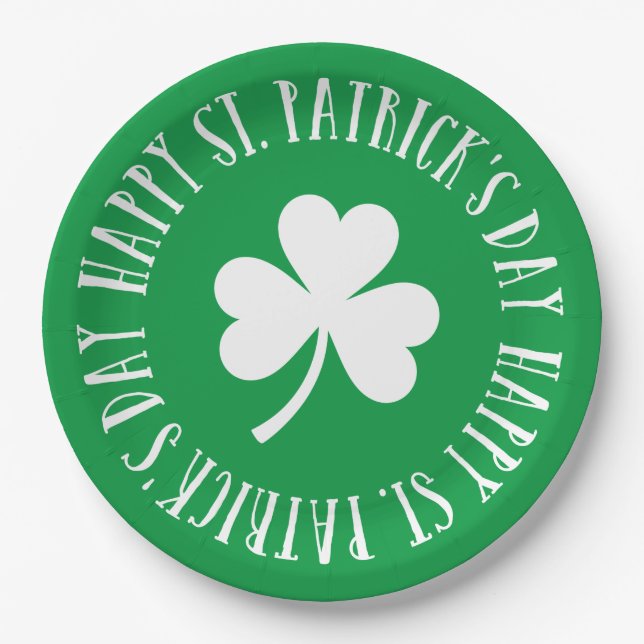 Happy St. Patrick's Day Paper Plates (Front)