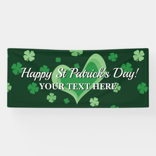 Happy St Patricks Day party banner with clovers