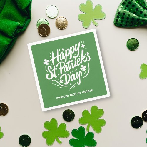 Happy St Patricks Day Party Custom Irish Shamrocks Napkins