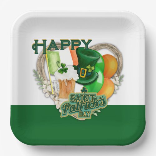 Happy St Patricks Day Party Paper Plates