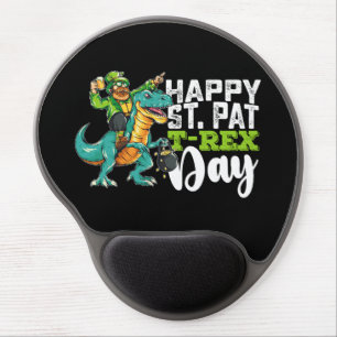 Happy St Patrick's Day Pat T Rex Dinosaur Gel Mouse Pad
