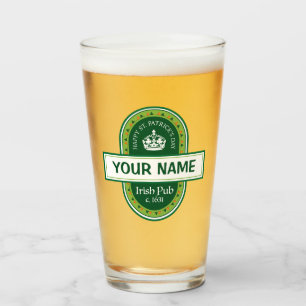 Happy St. Patrick's Day Personalized Beer Glass
