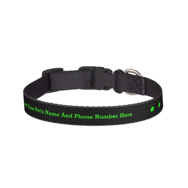 Happy St.  Patrick's Day Personalized Pet Collar (Front)