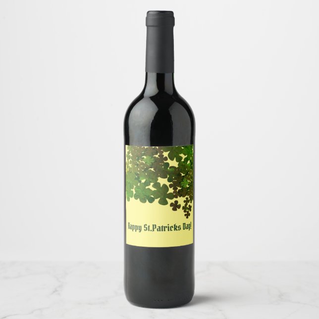 Happy St. Patrick's Day ,personalized Wine Label (Front)