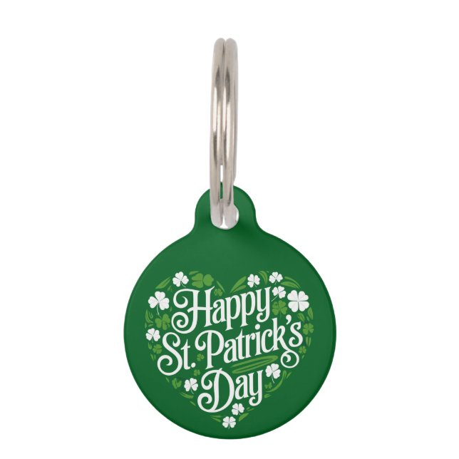 Happy St Patrick's Day  Pet ID Tag (Front)