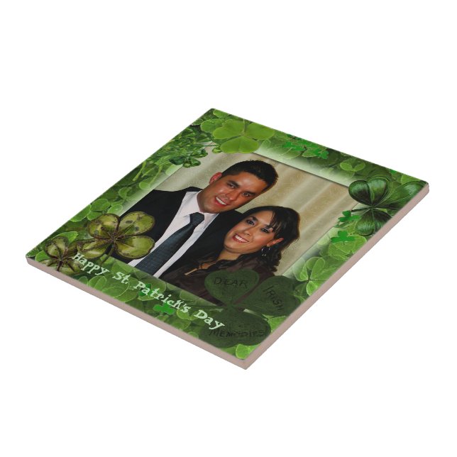 Happy St. Patrick's Day Photo Ceramic Tile (Side)