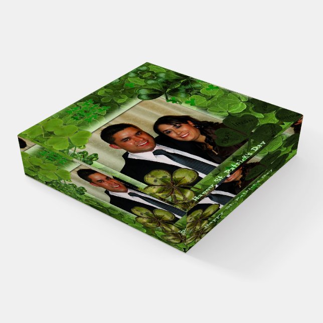 Happy St. Patrick's Day Photo Paperweight (Angled)