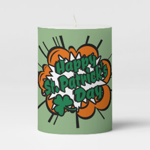 Happy St. Patrick's Day Pillar Candle