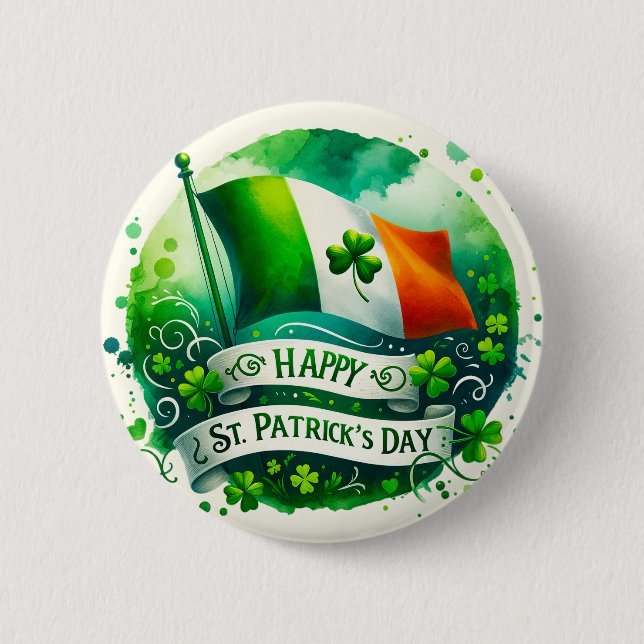 Happy St. Patrick's Day Pin (Front)