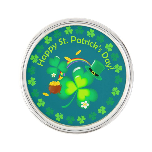 Happy St. Patrick's Day Pin (Front)