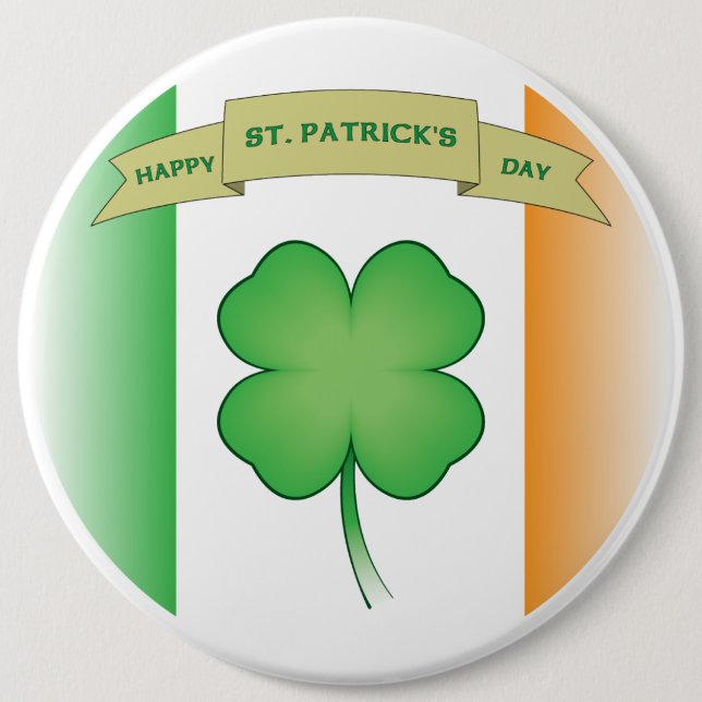 Happy St. Patrick's Day Pinback Button (Front)