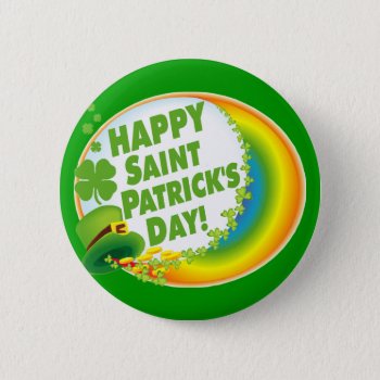 Happy St. Patrick's Day! Pinback Button by Shamrockz at Zazzle