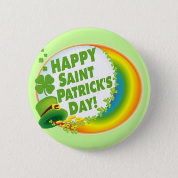 Happy St. Patrick's Day! Pinback Button by Shamrockz at Zazzle