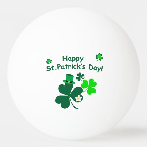 Happy St Patricks Day Ping Pong Ball