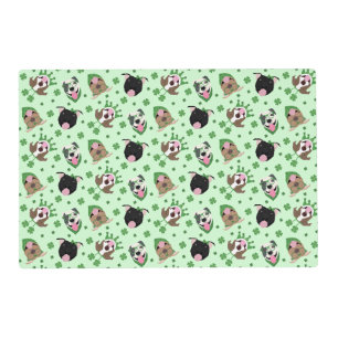 Happy St Patricks Day Pit Bull Dogs Placemat