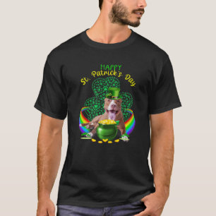 Happy St Patricks Day Pit Bull Leprechaun Hat Sham T-Shirt