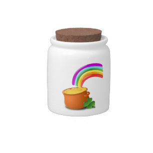 "HAPPY ST. PATRICK'S DAY" POT OF GOLD CANDY JAR