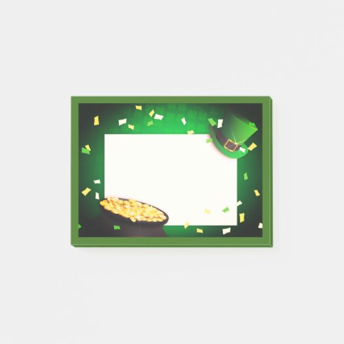 Happy St Patricks Day Pot of Gold Green Luck Post_it Notes