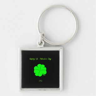 Happy St.  Patrick's Day Premium Square Key Chain