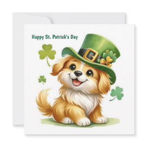 Happy St Patrick's Day Puppy Holiday Card