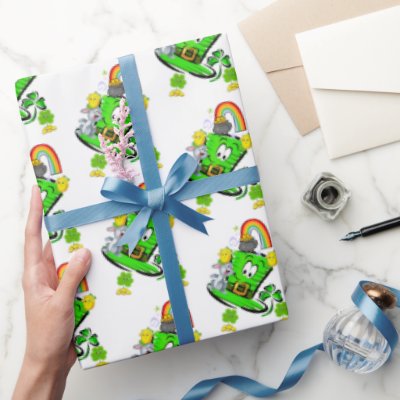 Happy St. Patrick's Day Rabbit Wrapping Paper
