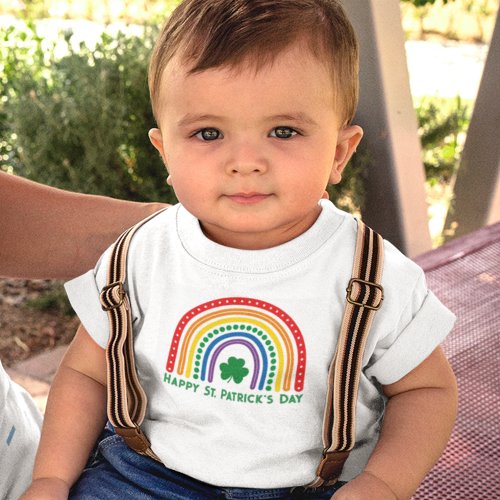 Happy St Patricks Day Rainbow Baby T_Shirt