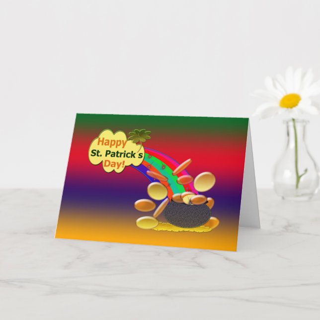 Happy St. Patrick's Day Rainbow Card (Small Plant)