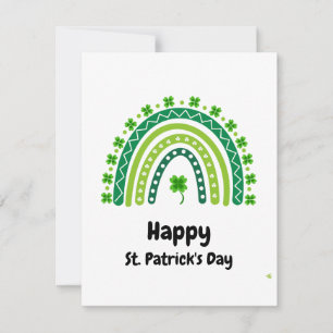 Happy St. Patrick's Day Rainbow Green Gold  Holiday Card