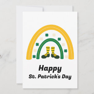 Happy St. Patrick's Day Rainbow Green Gold Holiday Card