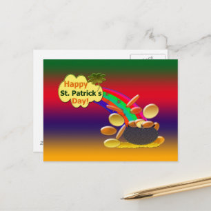 Happy St. Patrick's Day Rainbow Postcard